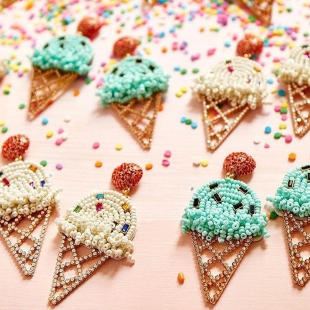 Beaded Ice cream Statement Earrings